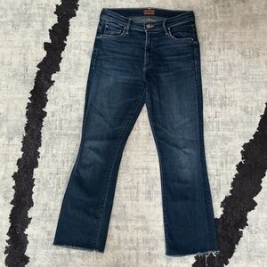 MOTHER Ankle Fray Denim Jeans Size 29 | Dark Wash | Premium Designer